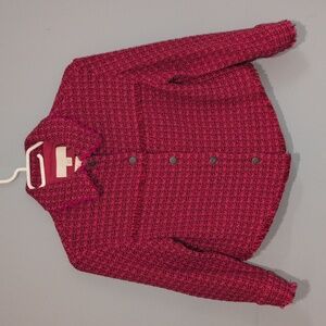 Zara Hot Pink Tweed Girls Jacket/ Blazer Size 9-10 Years 140 cm